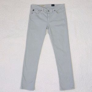 AG Adriano Goldschmied The Stevie Ankle Jeans Women's Light Gray Polka Dot  26R